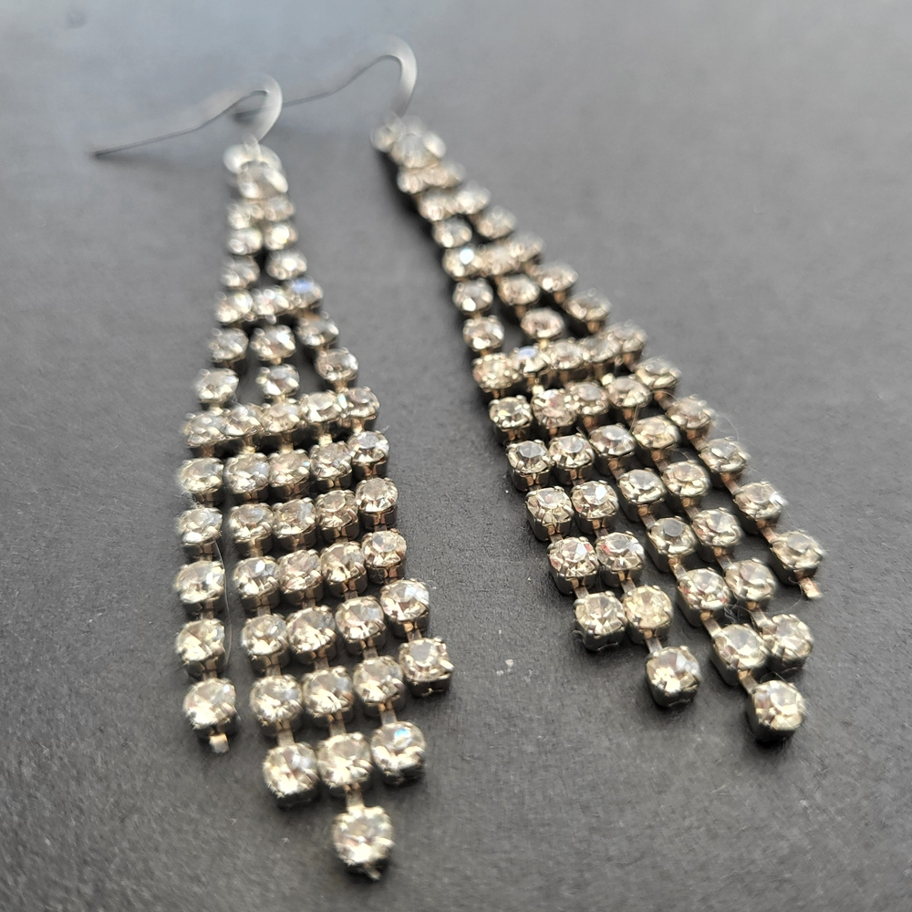 Vintage Rhinestone Dangle Earrings